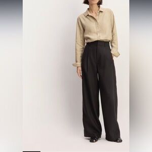 Everlane Way High Drape Wide Leg Work Pants